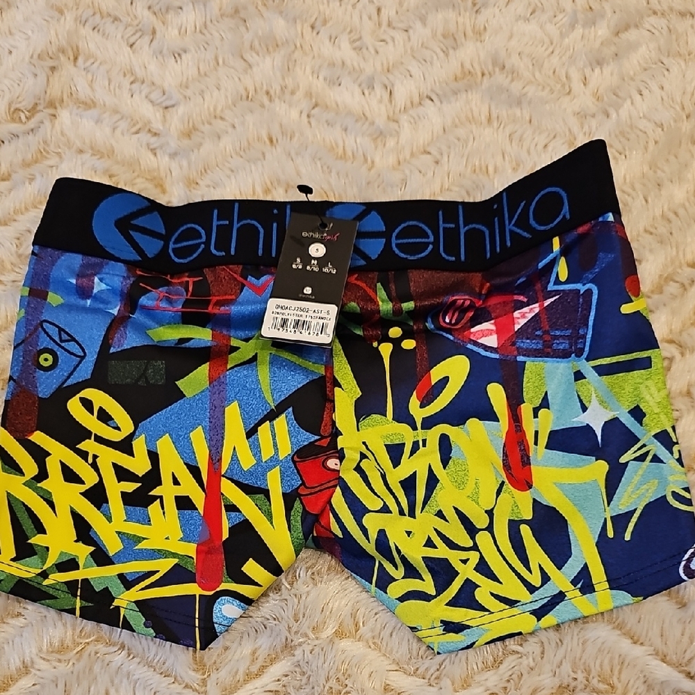 Ethika Kids Blue and Yellow Graffiti Shorts